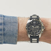  Shop Authentic Guess Oasis Black Dial Black Rubber Strap Watch for Men - W0366G1 - Luxxuri