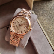  Shop Authentic Burberry The City Rose Gold Dial Rose Gold Steel Strap Watch for Women - BU9146 - Luxxuri