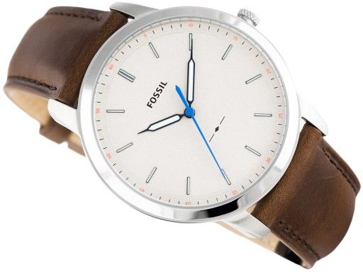  Shop Authentic Fossil Minimalist Off White Dial Brown Leather Strap Watch for Men - FS5306 - Luxxuri