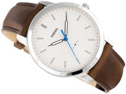  Shop Authentic Fossil Minimalist Off White Dial Brown Leather Strap Watch for Men - FS5306 - Luxxuri