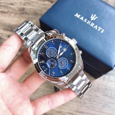  Shop Authentic Maserati Traguardo Blue Dial Silver Steel Strap Watch For Men - R8853112505 - Luxxuri