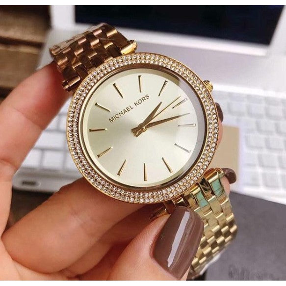  Shop Authentic Michael Kors Darci Silver Dial Gold Stainless Steel Strap Watch for Women - MK3191 - Luxxuri
