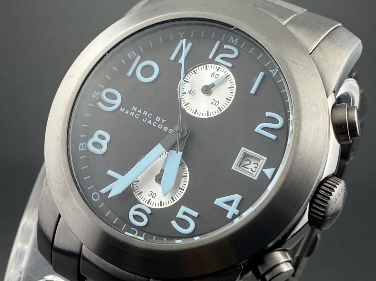  Shop Authentic Marc Jacobs Larry Chronograph Black Dial Grey Steel Strap Watch for Men - MBM5051 - Luxxuri