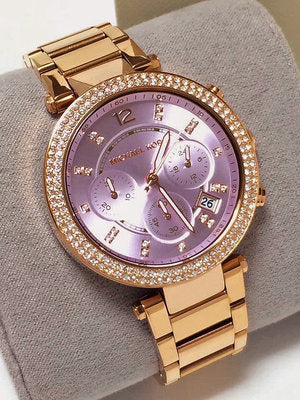  Shop Authentic Michael Kors Parker Purple Dial Rose Gold Steel Strap Watch for Women - MK6169 - Luxxuri