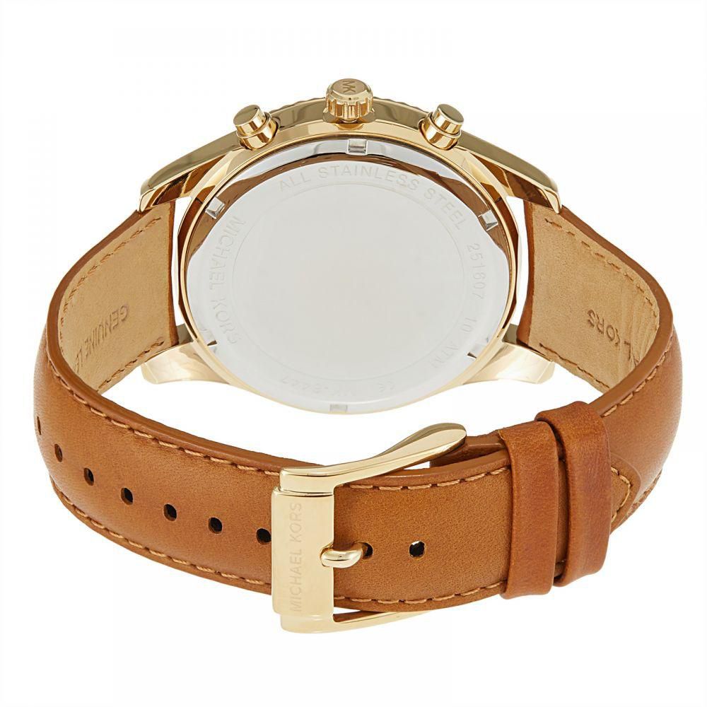 Shop Authentic Michael Kors Lexington Chronograph Gold Dial Brown Leather Strap Watch For Men - MK8447 - Luxxuri