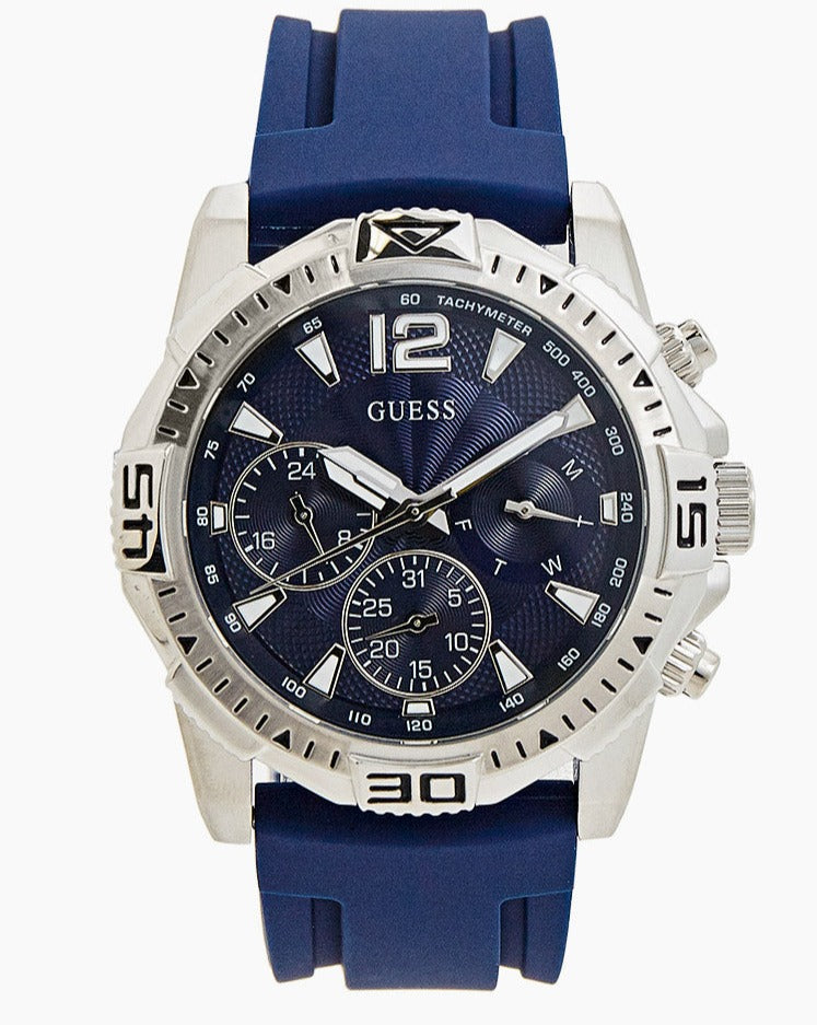  Shop Authentic Guess Commander Blue Dial Blue Rubber Strap Watch for Men - GW0211G1 - Luxxuri