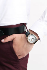  Shop Authentic Citizen Watch Eco Drive Day & Date White Dial Black Leather Strap Watch For Men - AO9003-16A - Luxxuri