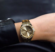  Shop Authentic Guess Cosmo Diamonds Gold Dial Gold Steel Strap Watch For Women - GW0033L2 - Luxxuri