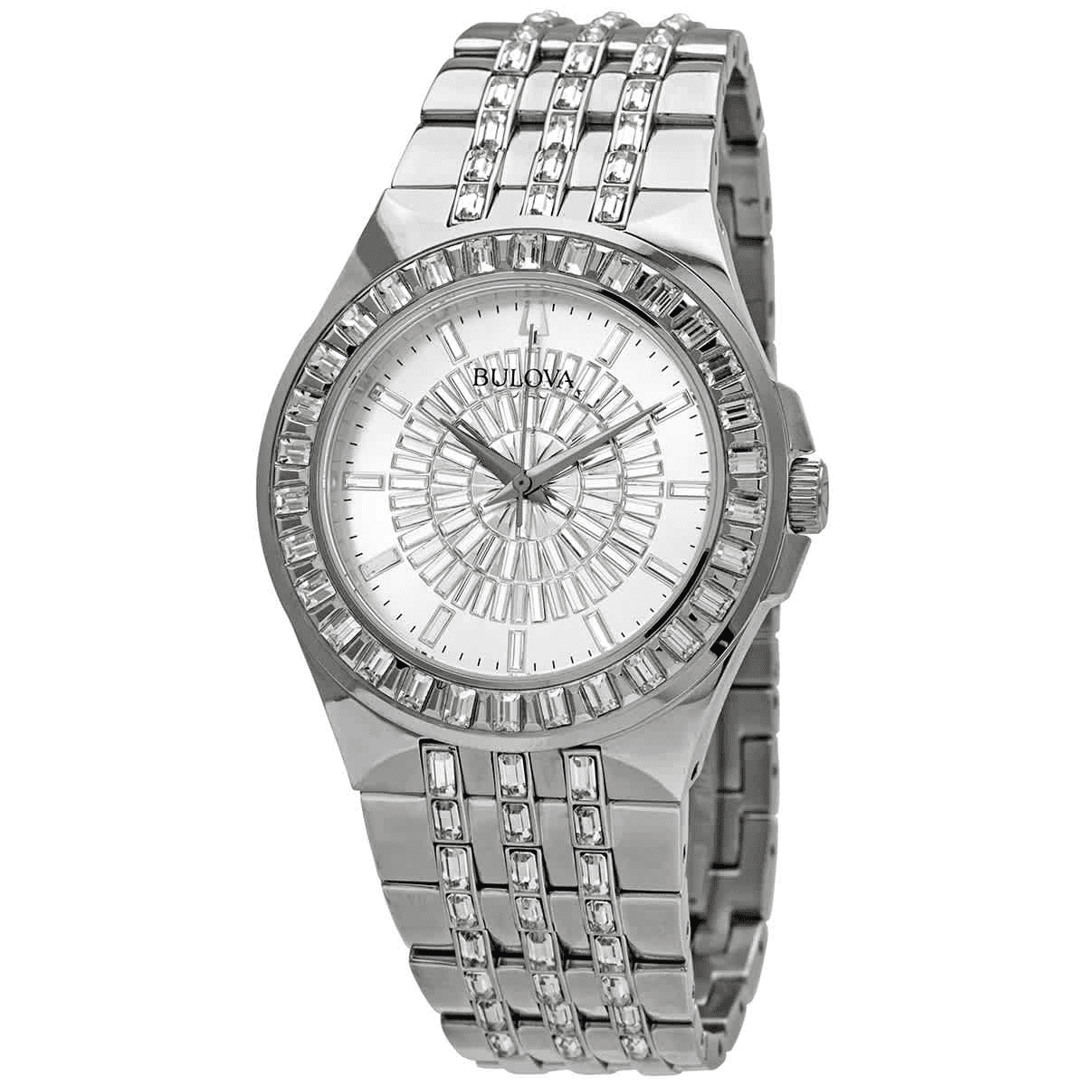  Shop Authentic Bulova Phantom Crystal Silver Dial Silver Steel Strap Watch for Men - 96A236 - Luxxuri