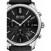  Shop Authentic Hugo Boss Time One Chronograph Black Dial Black Leather Strap Watch for Men - 1513430 - Luxxuri