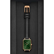  Shop Authentic Daniel Wellington Quadro Pressed Melrose Emerald Green Dial Black Leather Strap Watch For Women - DW00100446 - Luxxuri