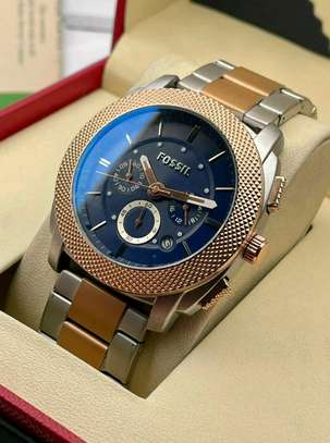  Shop Authentic Fossil Machine Blue Dial Two Tone Steel Strap Watch for Men - FS5037 - Luxxuri