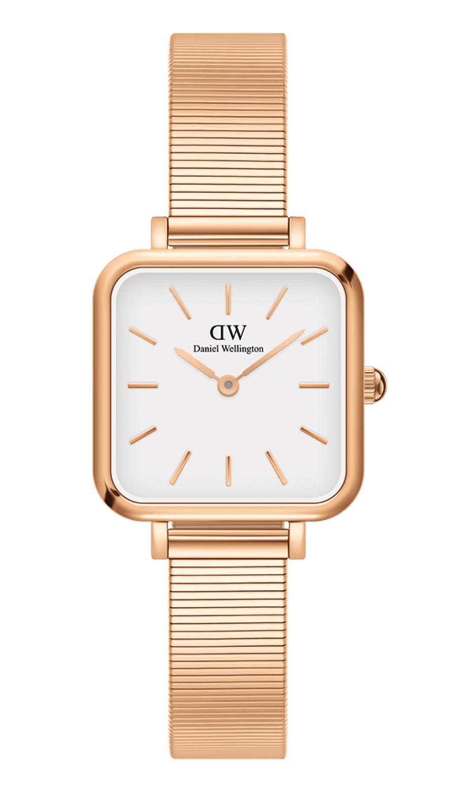 Shop Authentic Daniel Wellington Quadro Studio White Dial Rose Gold Mesh Strap Watch For Women - DW00100517 - Luxxuri