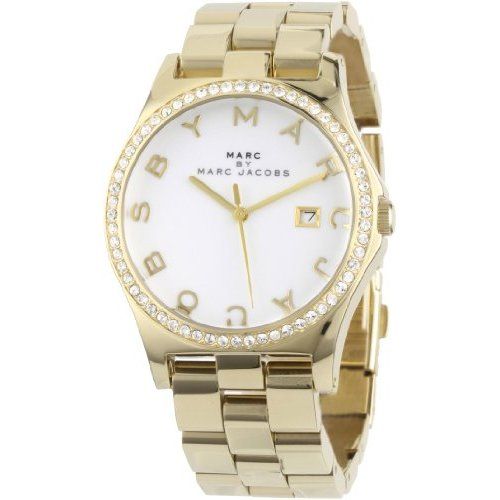  Shop Authentic Marc Jacobs Henry Diamonds White Dial Gold Steel Strap Watch for Women - MBM3045 - Luxxuri