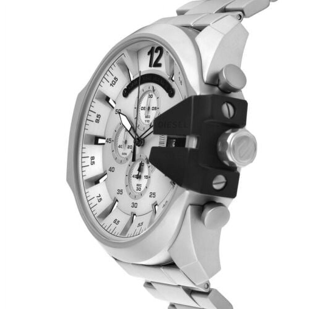  Shop Authentic Diesel Mega Chief Chronograph Silver Dial Silver Steel Strap Watch For Men - DZ4501 - Luxxuri