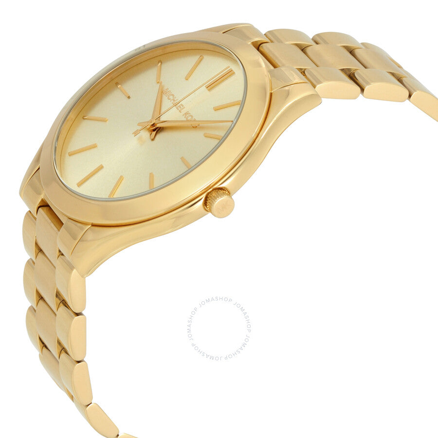  Shop Authentic Michael Kors Slim Runway Gold Dial Gold Stainless Steel Strap Watch for Women - MK3179 - Luxxuri