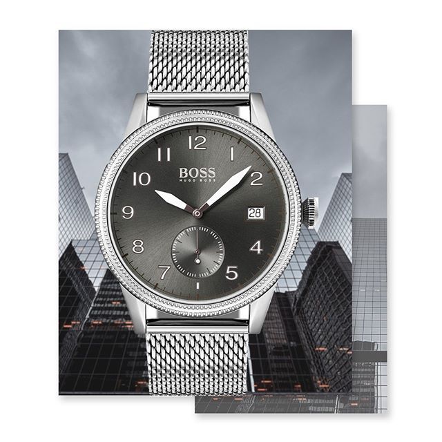  Shop Authentic Hugo Boss Legacy Grey Dial Silver Mesh Bracelet Watch for Men - 1513673 - Luxxuri