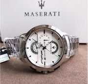  Shop Authentic Maserati Ingegno Chronograph White Dial Silver Steel Strap Watch For Men - R8873619004 - Luxxuri