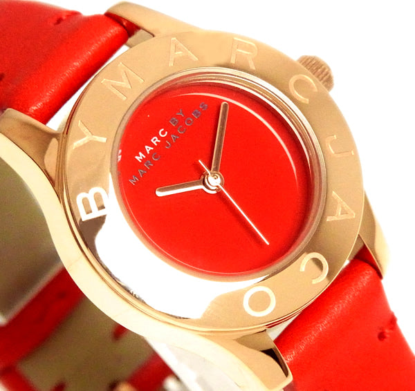  Shop Authentic Marc Jacobs Blade Red Dial Red Leather Strap Watch for Women - MBM1343 - Luxxuri