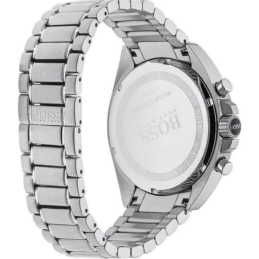  Shop Authentic Hugo Boss Chronograph Black Dial Silver Steel Strap Watch for Men - 151080 - Luxxuri