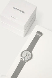  Shop Authentic Calvin Klein Minimal White Dial Silver Mesh Bracelet Watch for Men - K3M5115X - Luxxuri