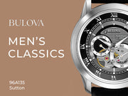  Shop Authentic Bulova BVA Classic Automatic Silver Dial Black Leather Strap Watch for Men - 96A135 - Luxxuri