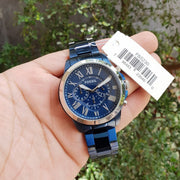  Shop Authentic Fossil Grant Chronograph Blue Dial Blue Steel Strap Watch for Men - FS5230 - Luxxuri
