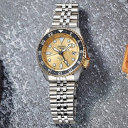  Shop Authentic Seiko 5 Sports GMT Automatic 70th Anniversary Taiwan Limited Edition Gold Dial Silver Steel Strap Watch For Men - SSK044K1 - Luxxuri