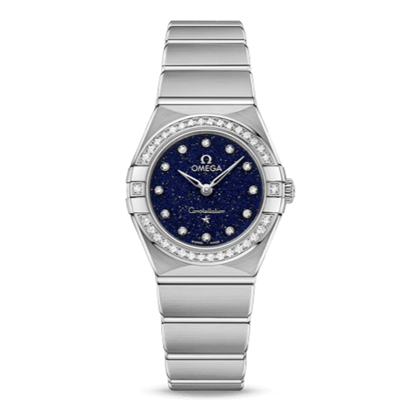  Shop Authentic Omega Constellation Manhattan Quartz Diamonds Blue Dial Silver Steel Strap Watch for Women - 131.15.25.60.53.001 - Luxxuri
