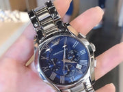  Shop Authentic Emporio Armani Classic Blue Dial Silver Steel Strap Watch For Men - AR1635 - Luxxuri