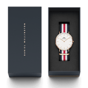  Shop Authentic Daniel Wellington Classic Canterbury White Dial Two Tone NATO Strap Watch For Women - DW00100030 - Luxxuri