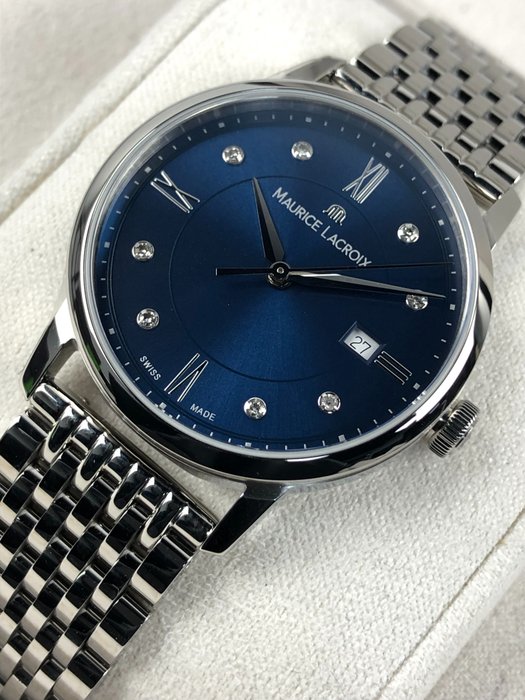  Shop Authentic Maurice Lacroix Eliros Diamonds Blue Dial Silver Steel Strap Watch For Women - EL1094-SS002-450-1 - Luxxuri