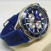  Shop Authentic Fossil Garrett Chronograph Blue Dial Blue Rubber Strap Watch for Men - FS5709 - Luxxuri
