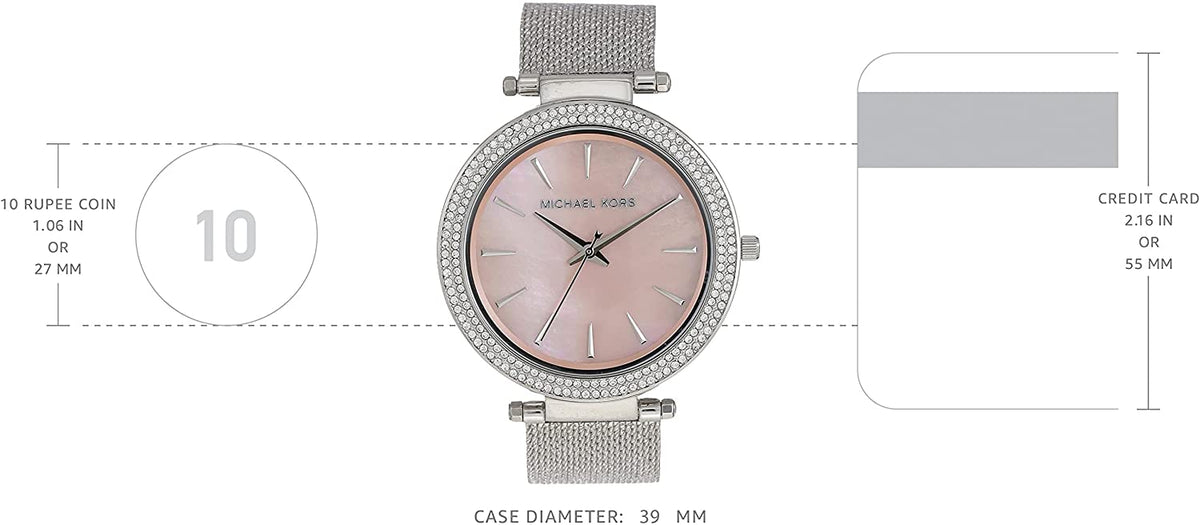  Shop Authentic Michael Kors Darci Analog Pink Dial Silver Mesh Bracelet Watch For Women - MK4518 - Luxxuri