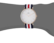  Shop Authentic Daniel Wellington Classic Canterbury White Dial Two Tone Nylon Strap Watch For Men - DW00100002 - Luxxuri