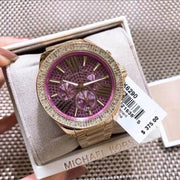  Shop Authentic Michael Kors Wren Purple Dial Gold Steel Strap Watch for Women - MK6290 - Luxxuri