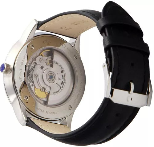 Shop Authentic Movado 1881 Automatic Blue Dial Black Leather Strap Watch For Men - 606874 - Luxxuri