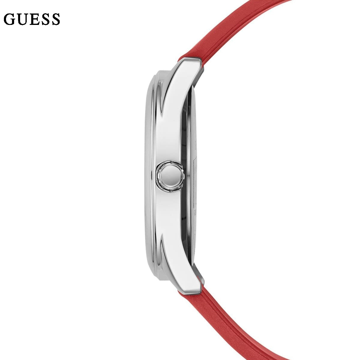  Shop Authentic Guess G-Twist Silver Dial Red Rubber Strap Watch for Women - W0911L9 - Luxxuri
