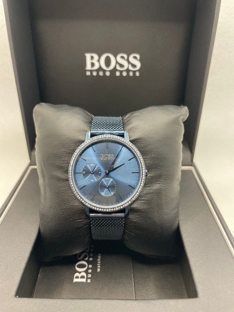  Shop Authentic Hugo Boss Infinity Blue Dial Blue Mesh Bracelet Watch for Women - 1502518 - Luxxuri