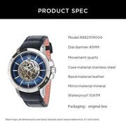  Shop Authentic Maserati Ingegno Automatic Blue Skeleton Dial Black Leather Strap Watch For Men - R8821119004 - Luxxuri