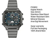  Shop Authentic Fossil Retro Analog-Digital Black Dial Grey Steel Strap Watch for Men - FS5892 - Luxxuri