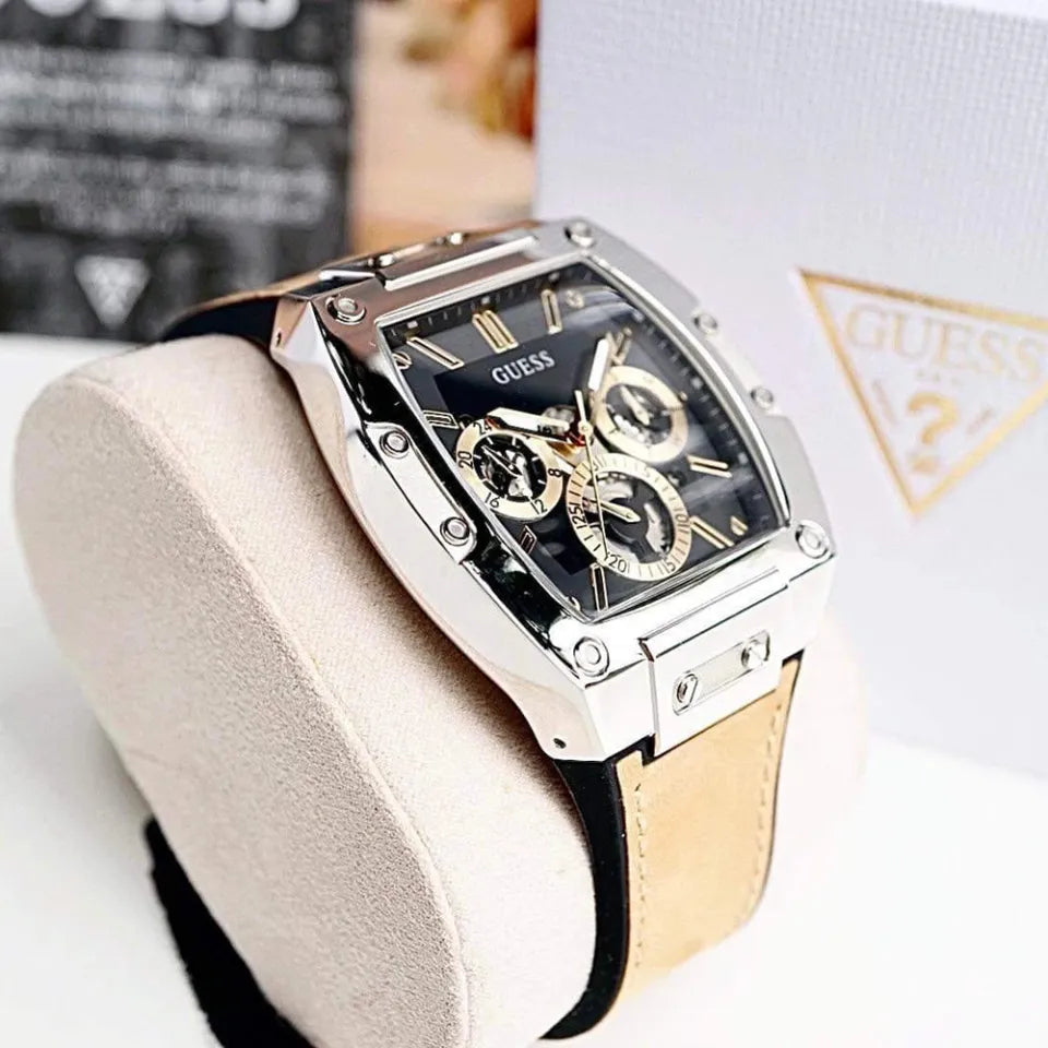  Shop Authentic Guess Phoenix Multifunction Black Dial Brown Leather Strap Watch for Men - GW0202G3 - Luxxuri