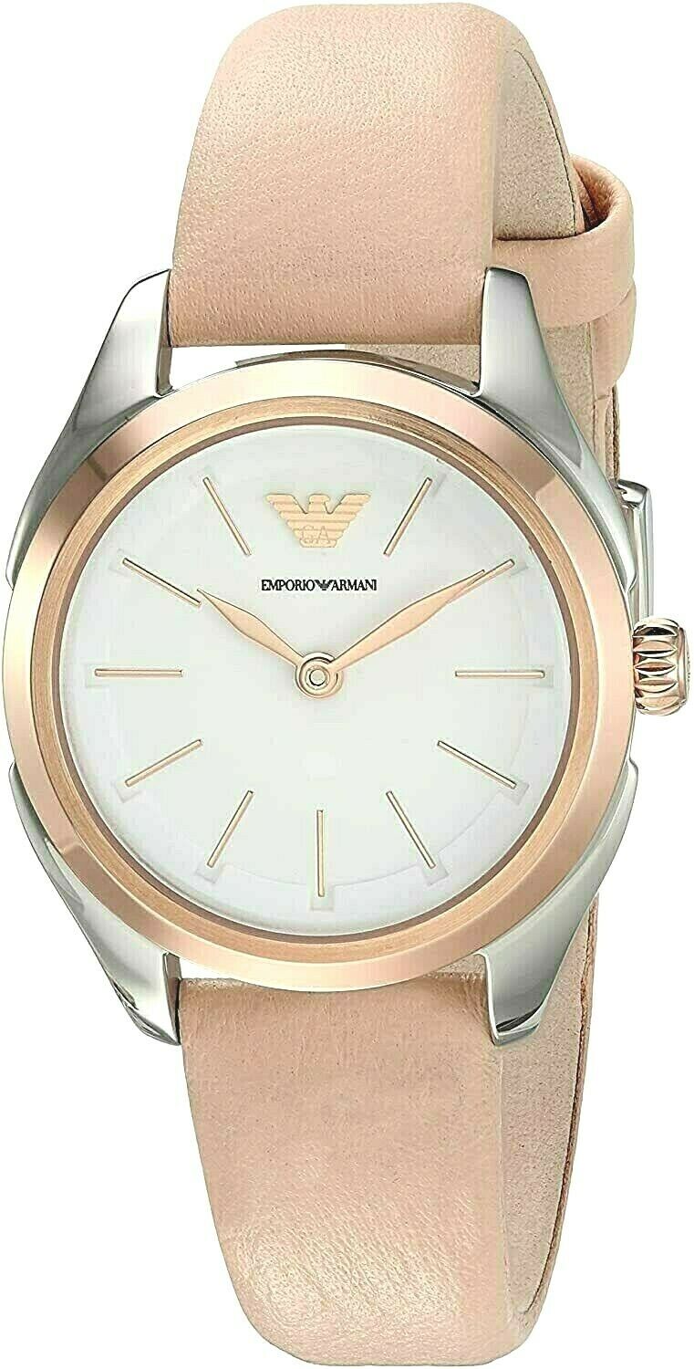  Shop Authentic Emporio Armani Valeria Quartz White Dial Beige Leather Strap Watch For Women - AR11031 - Luxxuri