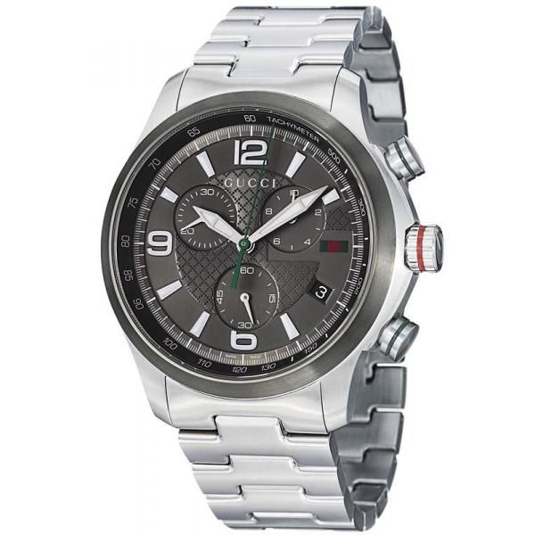  Shop Authentic Gucci G Timeless Chronograph Grey Dial Silver Steel Strap Watch For Men -  YA126238 - Luxxuri