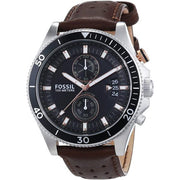  Shop Authentic Fossil Wakefield Black Dial Brown Leather Strap Watch for Men - CH2944 - Luxxuri