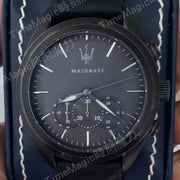  Shop Authentic Maserati Traguardo Black Leather Strap Quartz Black Dial Watch For Men - R8871612019 - Luxxuri