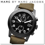  Shop Authentic Marc Jacobs Larry Chronograph Black Dial Grey Leather Strap Watch for Men - MBM5034 - Luxxuri