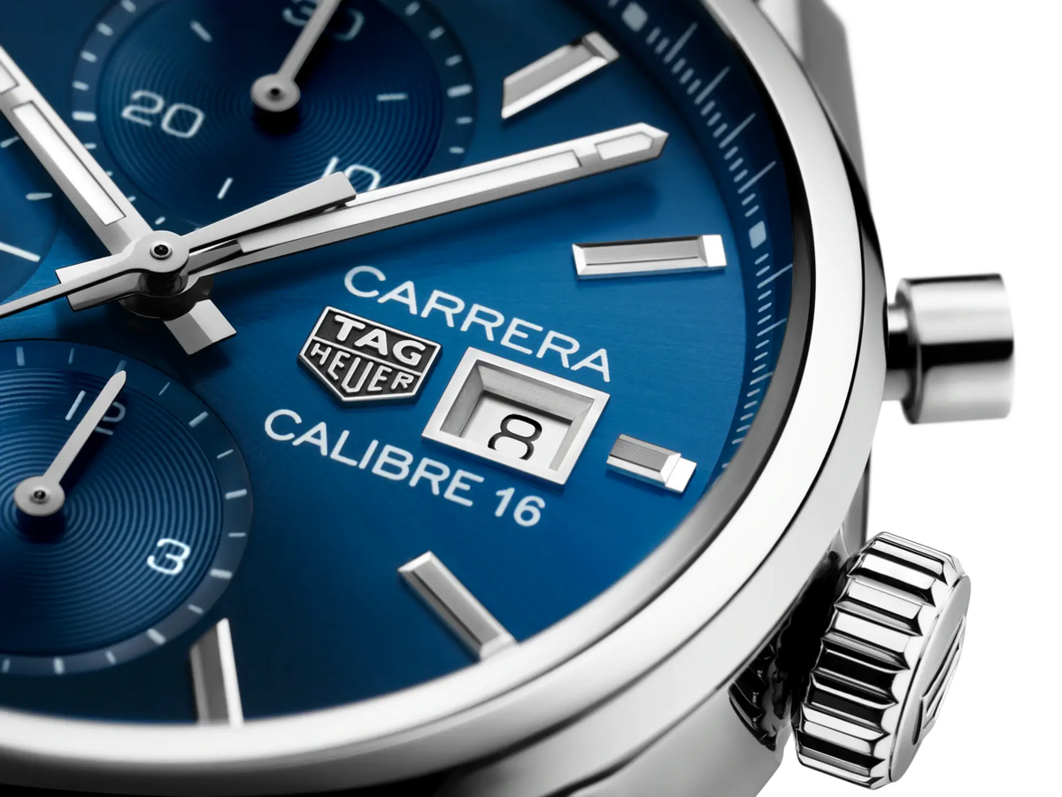  Shop Authentic Tag Heuer Carrera Chronograph 41mm Blue Dial Silver Steel Strap Watch for Men - CBK2112.BA0715 - Luxxuri