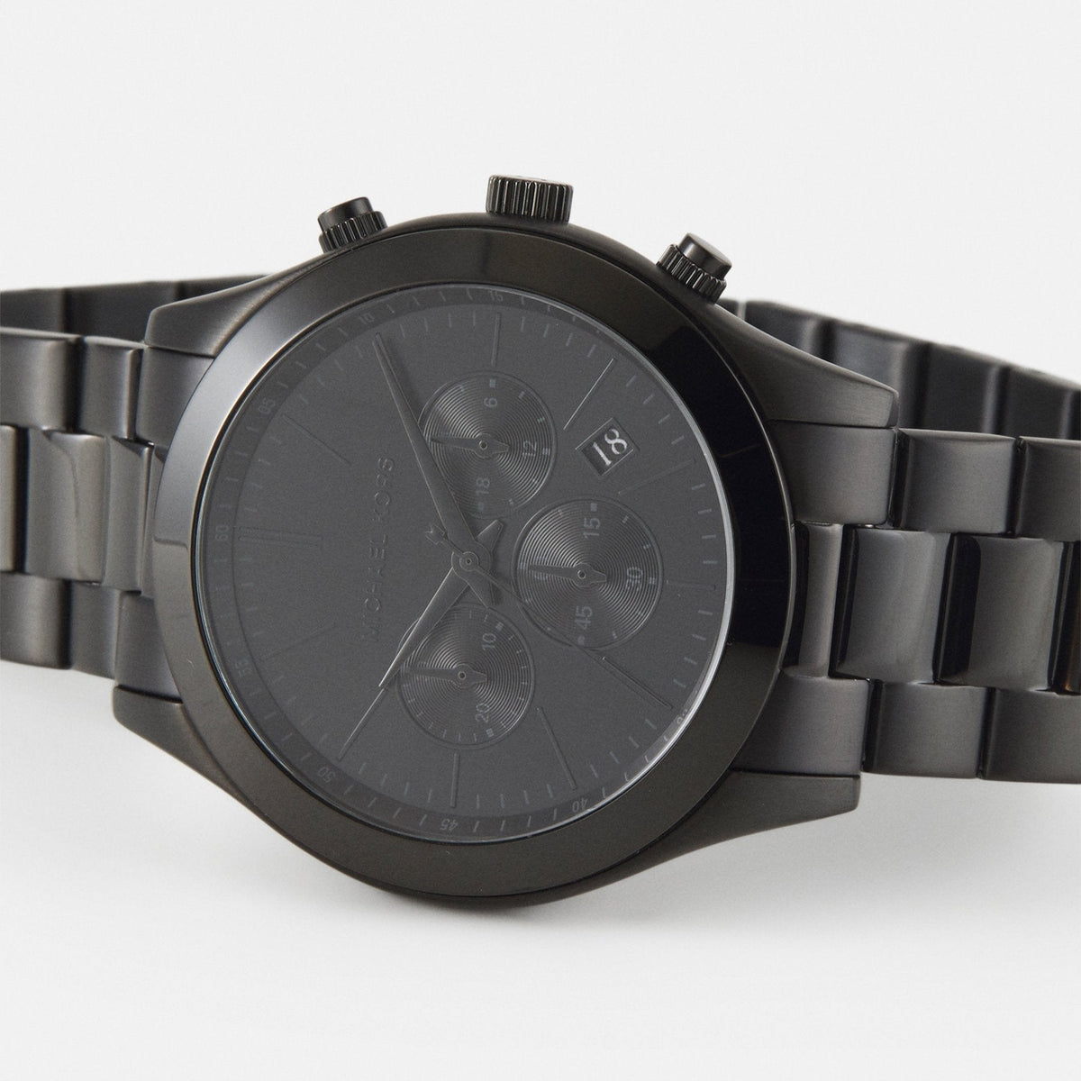  Shop Authentic Michael Kors Slim Runway Chronograph Black Dial Black Steel Strap Watch For Men - MK8919 - Luxxuri