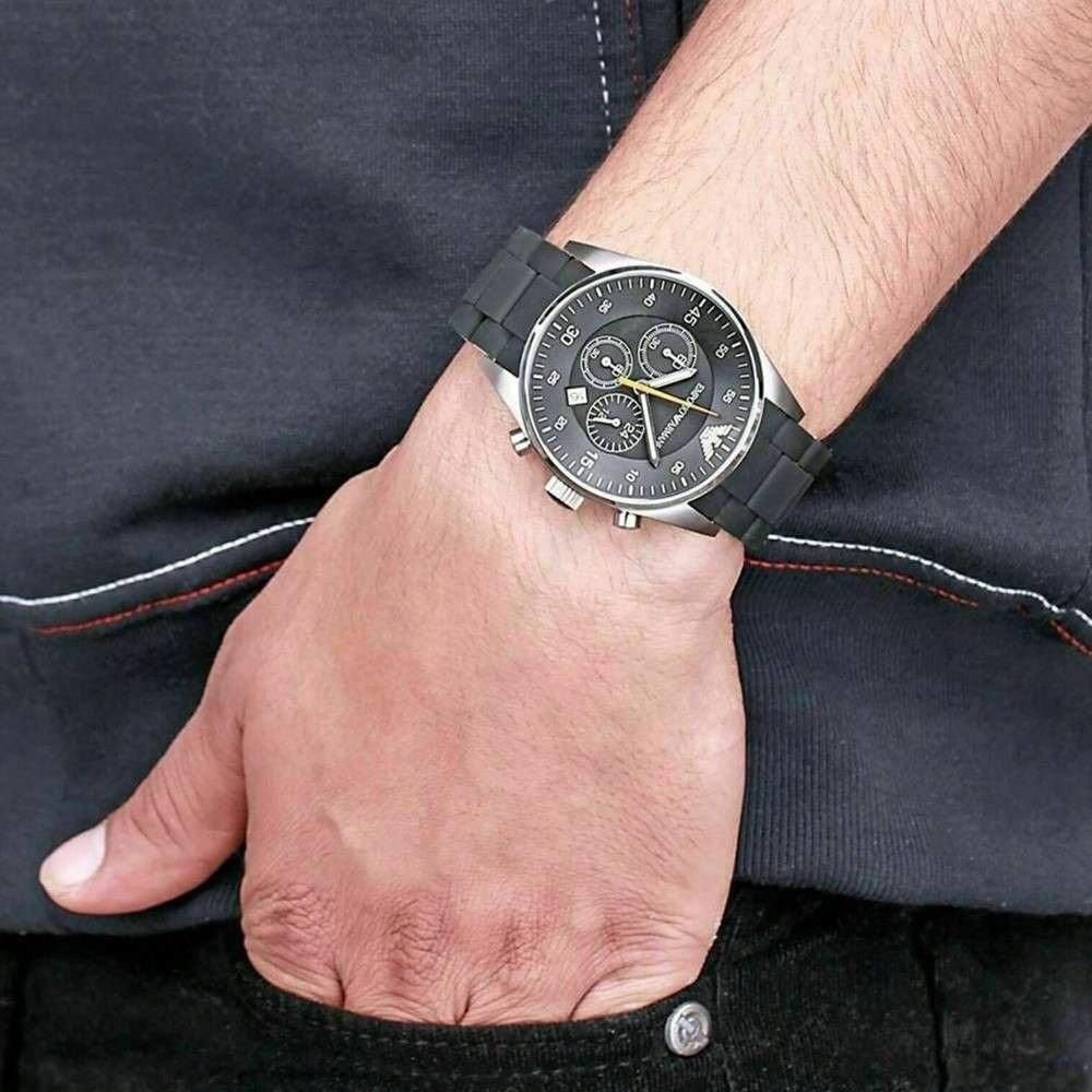  Shop Authentic Emporio Armani Sportivo Black Dial Two Tone Ceramic Bracelet Watch For Men - AR5866 - Luxxuri